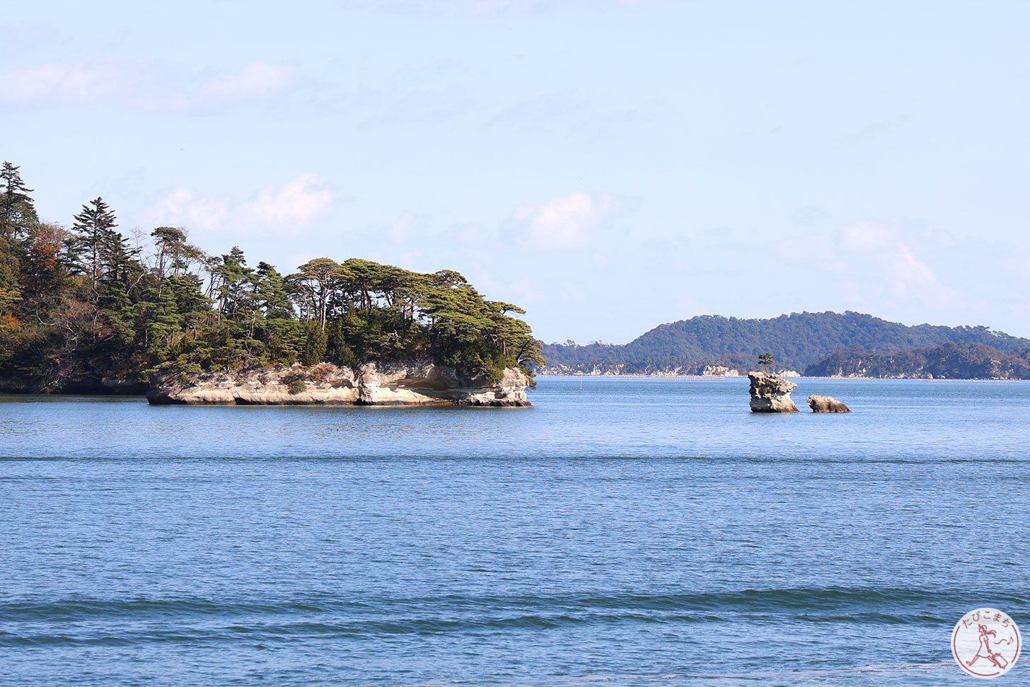 遊覧船から見た松島湾の景色