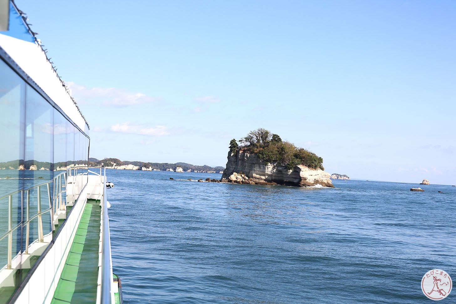 遊覧船から見た松島湾の景色